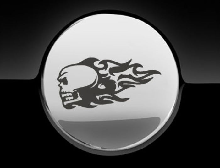 Flaming Skull Fuel Cap Cover Car Sticker