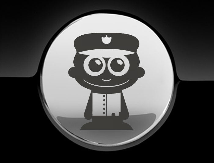 Adorable Policeman Fuel Cap Car Sticker