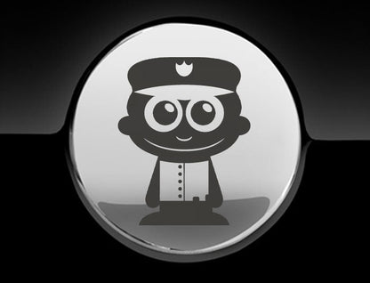 Adorable Policeman Fuel Cap Car Sticker