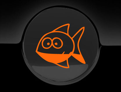 Funny Cartoon Fish Fuel Cap Cover Car Sticker
