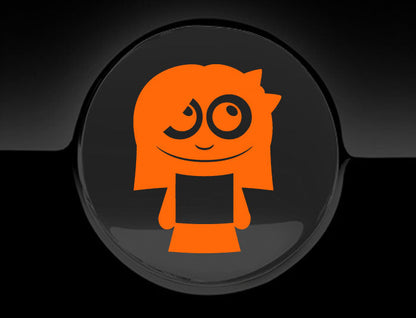 Adorable Girl Fuel Cap Car Sticker