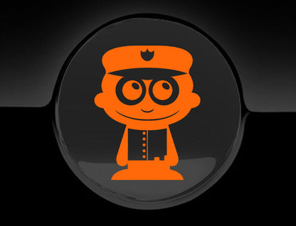 Adorable Policeman Fuel Cap Car Sticker