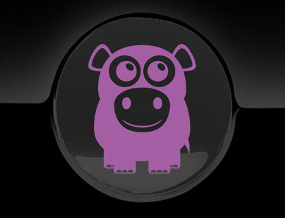 Adorable Hippo Fuel Cap Car Sticker