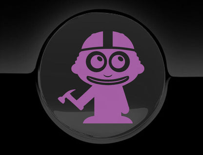 Adorable Construction Worker Fuel Cap Car Sticker