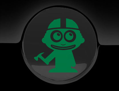 Adorable Construction Worker Fuel Cap Car Sticker