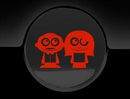 Adorable Parents Fuel Cap Car Sticker