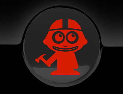Adorable Construction Worker Fuel Cap Car Sticker