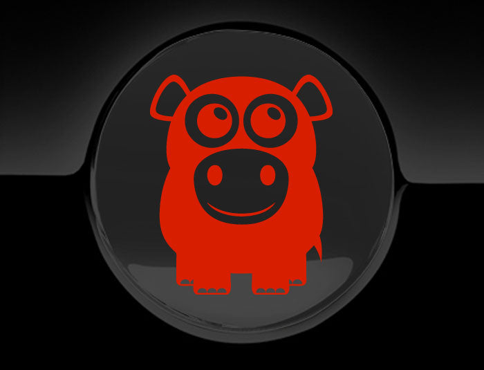 Adorable Hippo Fuel Cap Car Sticker