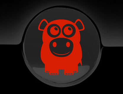 Adorable Hippo Fuel Cap Car Sticker