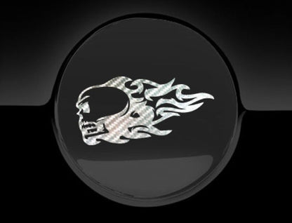 Flaming Skull Fuel Cap Cover Car Sticker