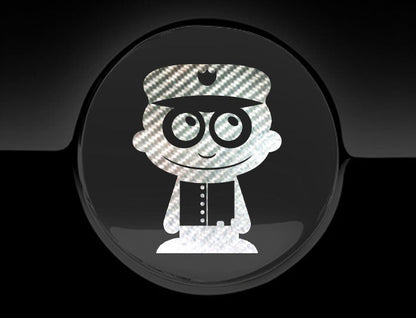 Adorable Policeman Fuel Cap Car Sticker