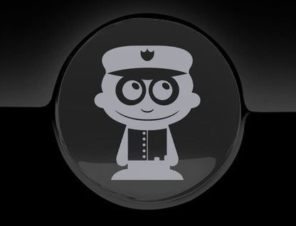 Adorable Policeman Fuel Cap Car Sticker