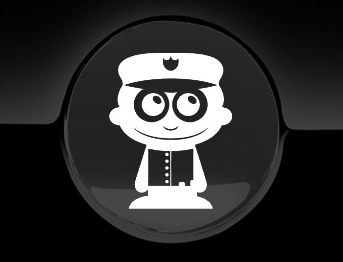 Adorable Policeman Fuel Cap Car Sticker