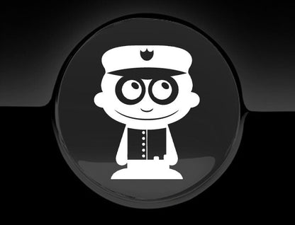 Adorable Policeman Fuel Cap Car Sticker