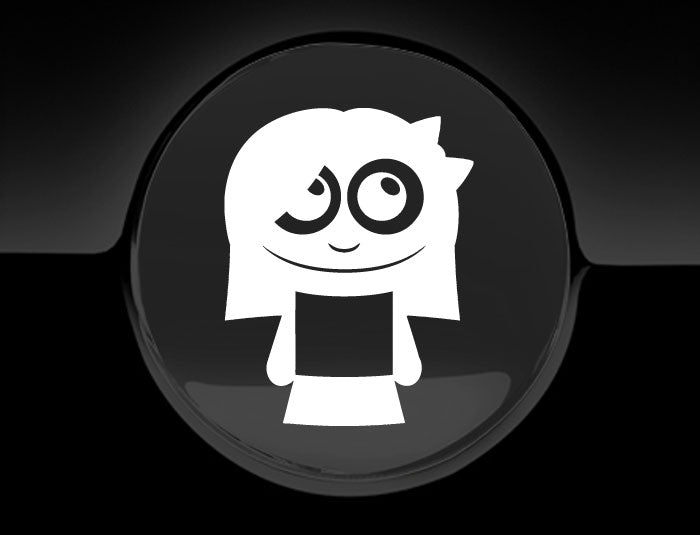 Adorable Girl Fuel Cap Car Sticker