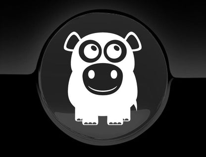 Adorable Hippo Fuel Cap Car Sticker