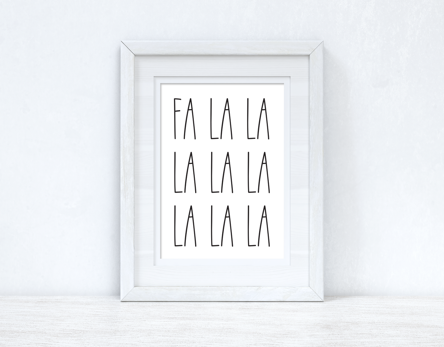 Fa La La La Christmas Seasonal Wall Home Decor Print