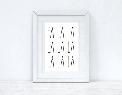 Fa La La La Christmas Seasonal Wall Home Decor Print