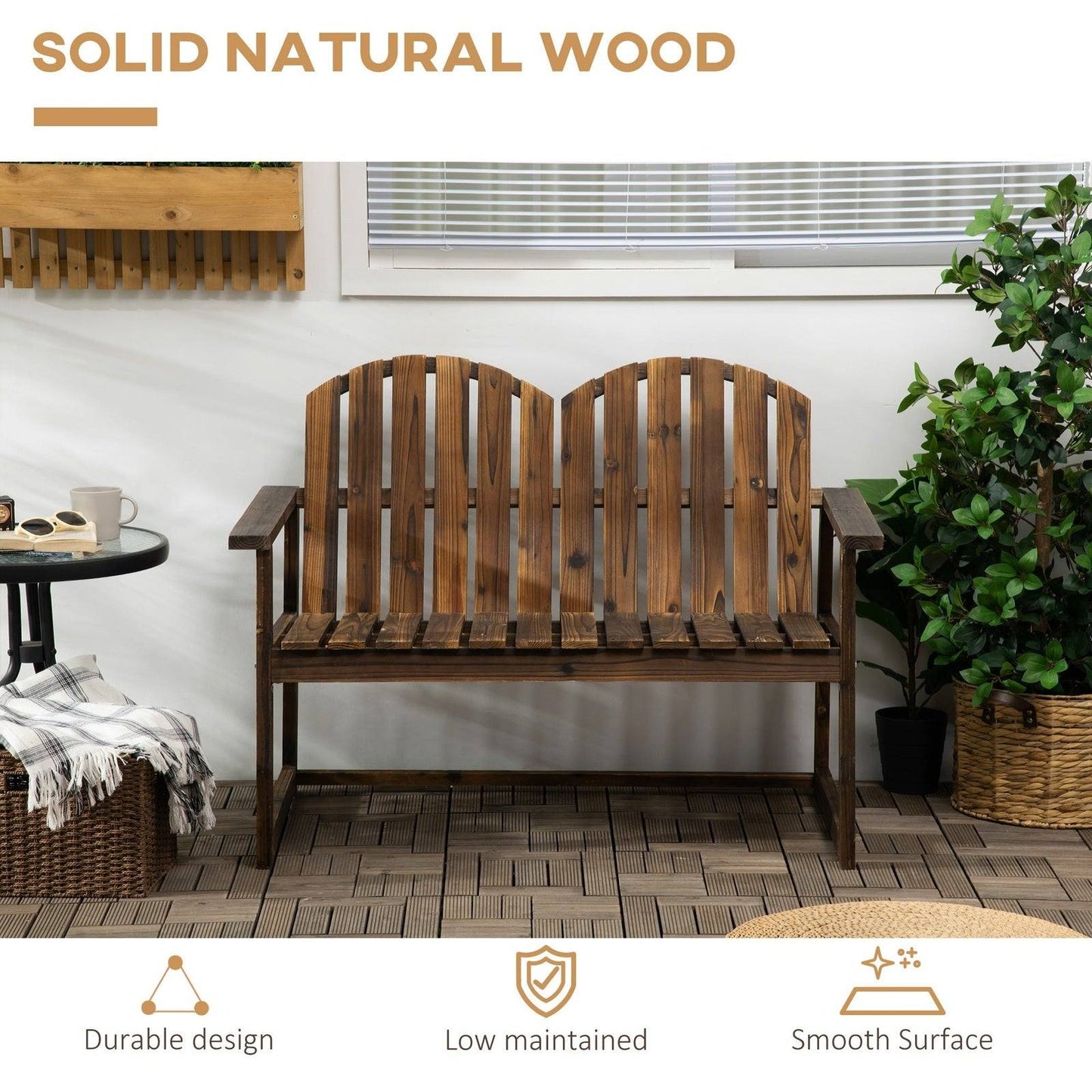 Outdoor Wooden Garden Bench