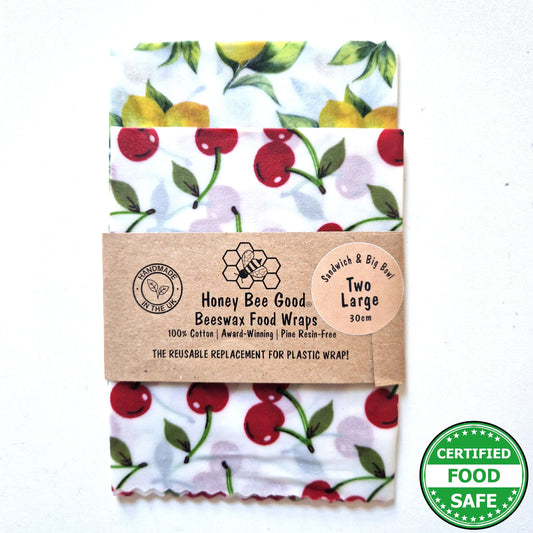 *Set of 2 Large Handmade Beeswax Wraps | Italian Kitchen