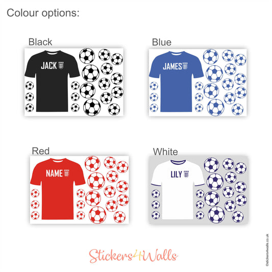 Personalised Football Themed Wall Sticker - Reusable, Removable
