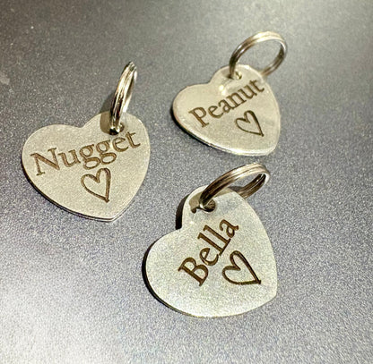 Engraved Dog Tags - Heart