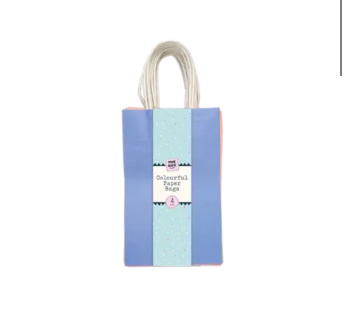 Coloured paper bags 4 pack
