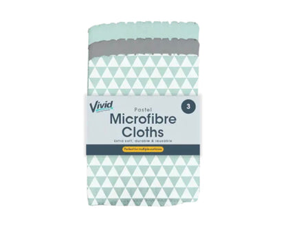 Pastel microfibre cloths 3 pack