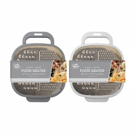 Easy grip food grater with container