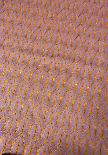 Zigzag Knit Jersey Mesh Fabric in Lilac  Orange
