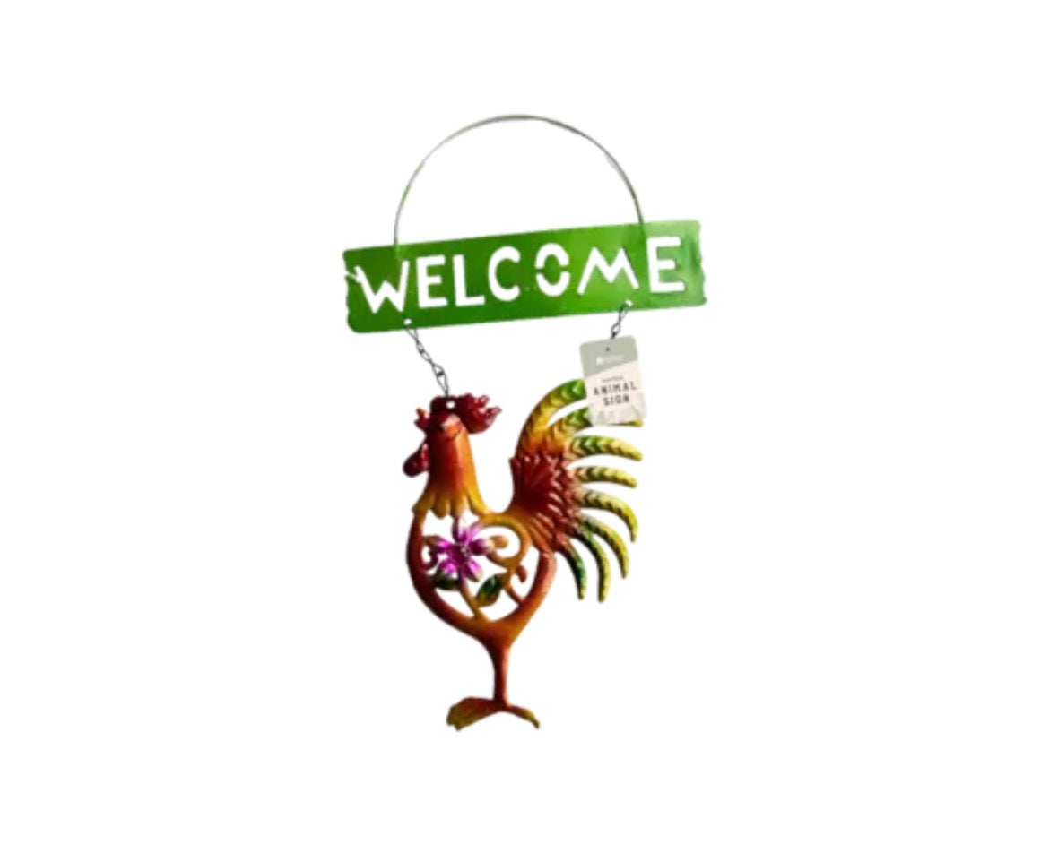 Garden animal welcome sign