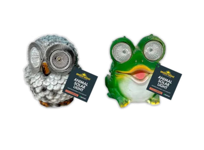 Animal solar light frog/owl 9.5cm