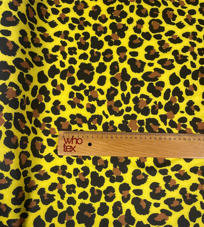 Yellow Leopard Print Fabric by the Metre