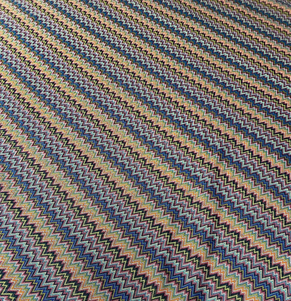 Colorful Zigzag Knitted Mesh Fabric for Creative Projects