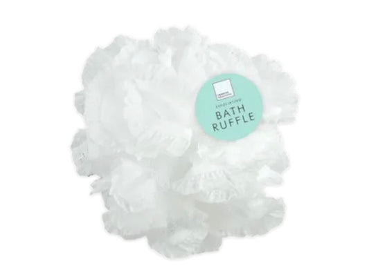 Exfoliating white bath ruffle