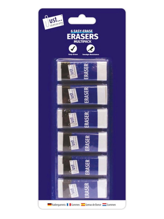 Smudge resistant erasers 6 pack