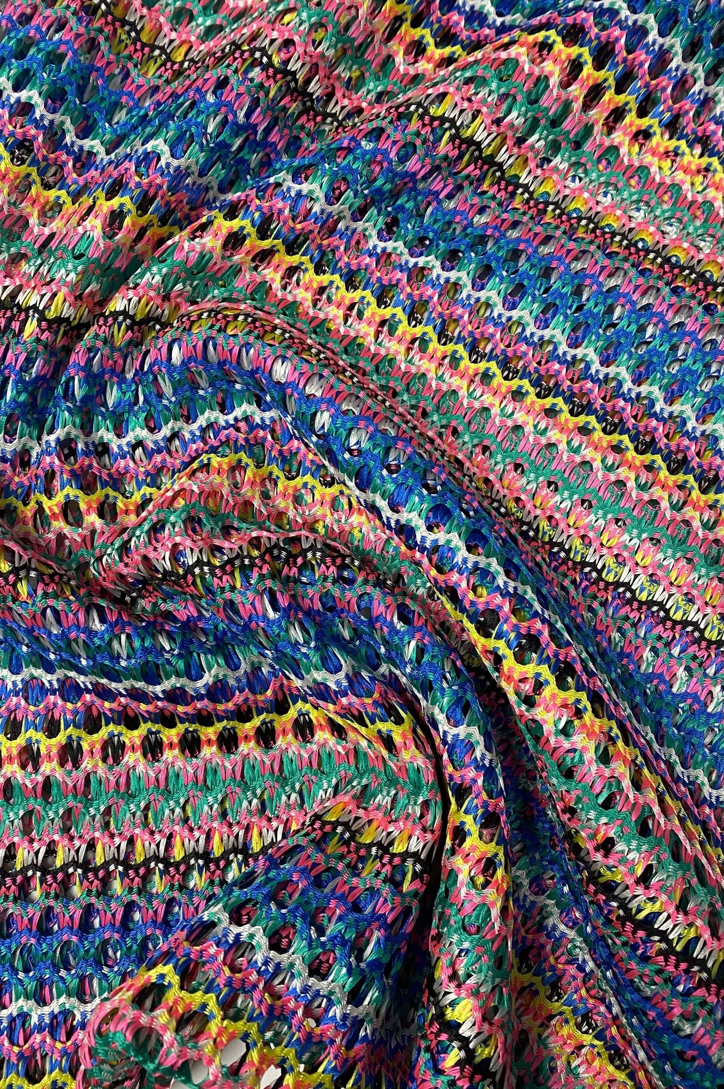 Multicolor Chevron Zigzag Knit Jersey Fabric for Apparel and Crafts