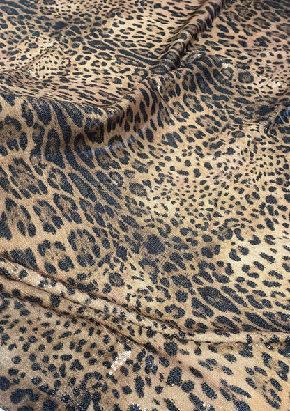 Leopard Print Sequin Fabric