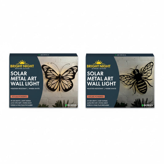 Solar LED metal wall art