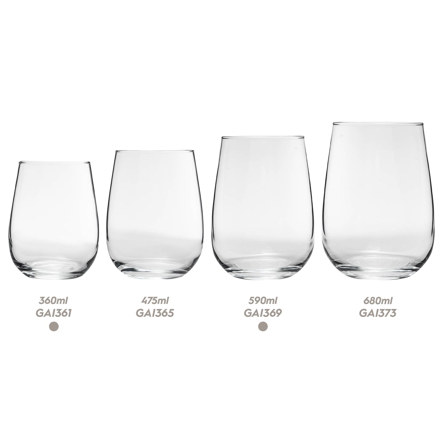 12pc Gaia Stemless Wine Glasses Set