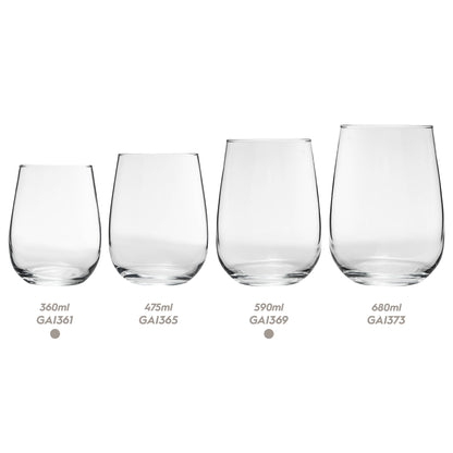 12pc Gaia Stemless Wine Glasses Set