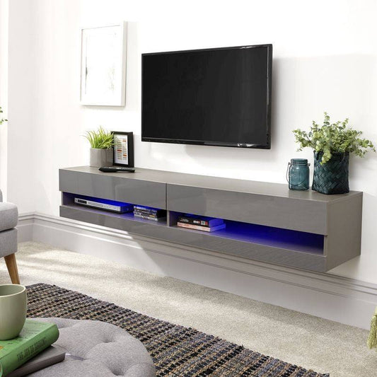 Galicia TV Unit Grey 2 Shelves