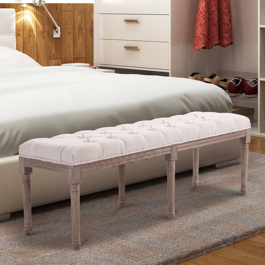Longline Vintage Ottoman Bench With Wooden Frame