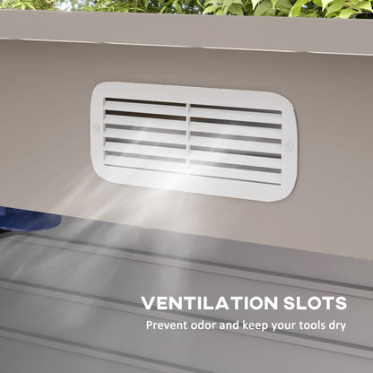 Outsunny 8 x 4FT Metal Garden Storage Shed with Double Doors, Light Grey