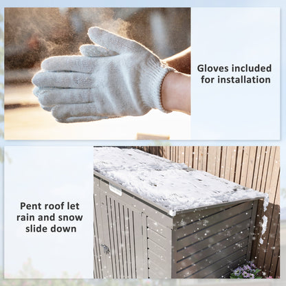 Outsunny 8 x 4FT Metal Garden Storage Shed with Double Doors, Light Grey