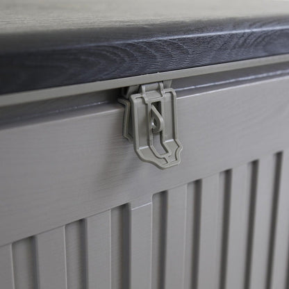 Plastic Outdoor Storage Box 190 Litres Extra Large - Grey & Black Essentials by Wensum