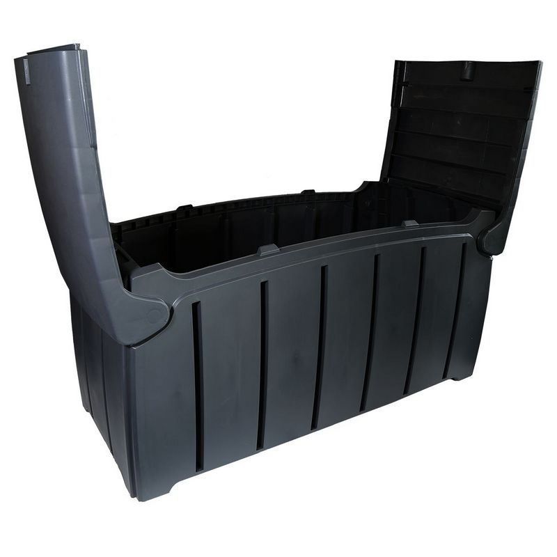Plastic Outdoor Storage Box 322 Litres Extra Large - Black Essentials by Wensum