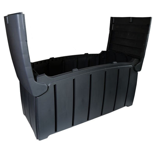 Plastic Outdoor Storage Box 322 Litres Extra Large - Black Essentials by Wensum