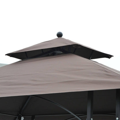 2.5 x 1.5m BBQ Tent Canopy Patio Outdoor Awning Gazebo Party Sun Shelter - Coffee