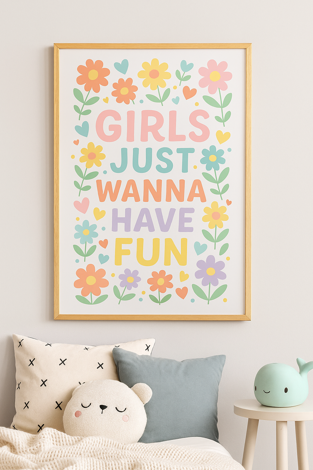 Girls Just Wanna Have Fun – Colourful Floral Kids Wall Art
